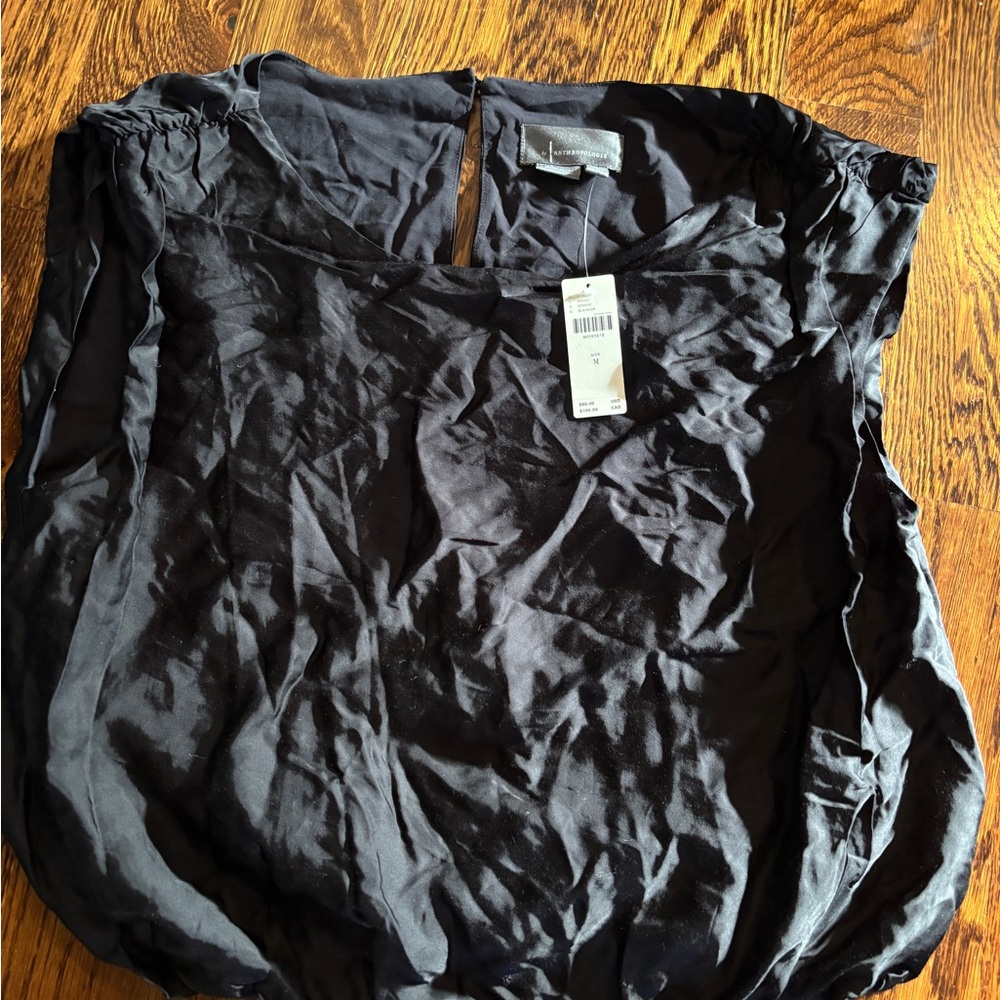 Anthropologie NWT elegant Black Women's Top M